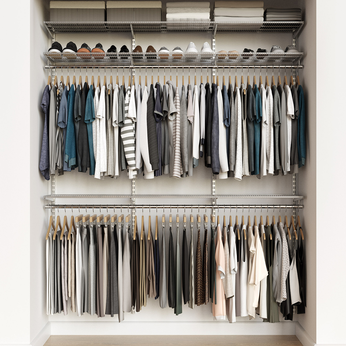 Elfa Classic 6' Closet Starter Kit Platinum